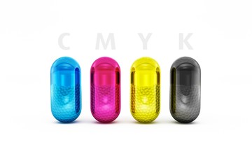 CMYK colored dragees