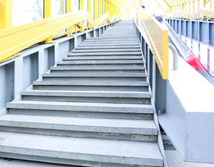 perspective staircase inside yellow corridor