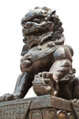 Chinese dragon statue sculpture isolate on white background