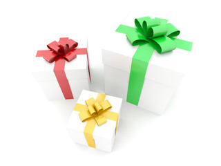 Isolated boxes with gifts