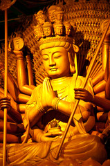 Kuan Yin image of buddha chinese wood art