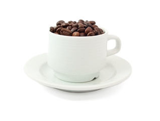 coffee beans with a cup
