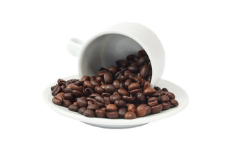 coffee beans with a cup