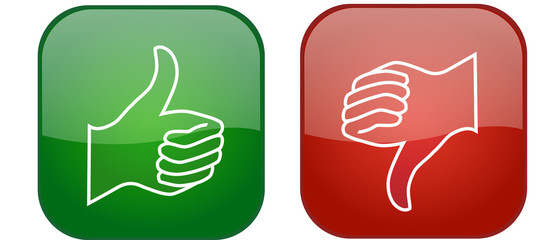 Thumb up and thumb down icons © Patrikeevna