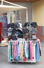 Scarves and Hats at Outside Vendor