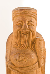 Wooden statue of a chinese wise man