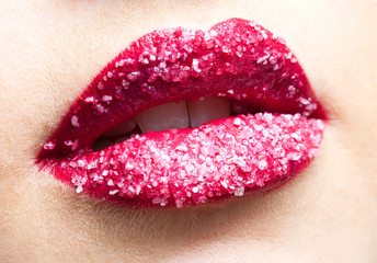 Obraz premium Shugar red lips close-up