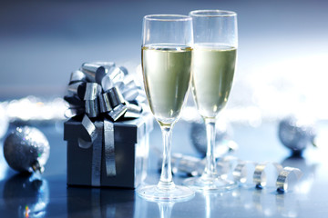 silver christmas card