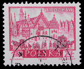 Poland - CIRCA 1965: A stamp - Wroclaw