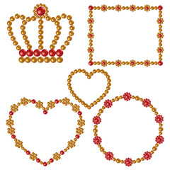 frame of gold and red pearl