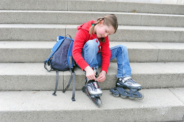 Mädchen mit Inline-Skates