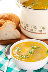Bowl of chicken soup