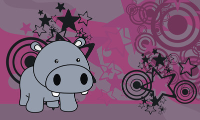 hippo baby cartoon background