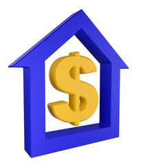 Obraz premium House icon with dollar symbol