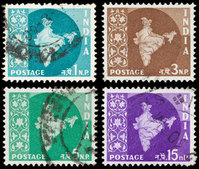 Fototapeta na wymiar Indian postage stamps
