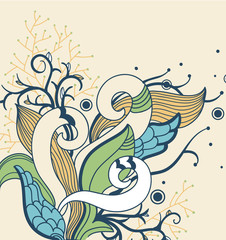 vector floral background with fantasy plants