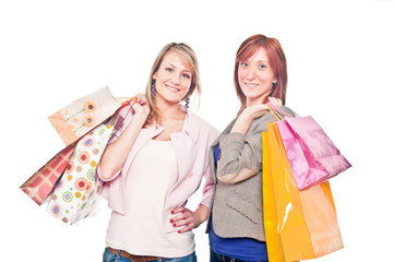 Two Girls With Shopping Bags