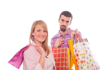 Young Couple with Shopping Bags