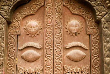 Eye of Goddess  in temple at Patan Durbar Square.1.