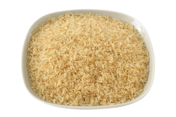 dry rice in a plate