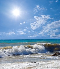 sea coast in a waves