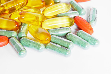 colorful vitamin and medicine pills