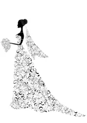 Photo sur Plexiglas Femme fleurs Belle mariée avec robe à fleurs et voile