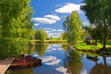 Boat in lake.