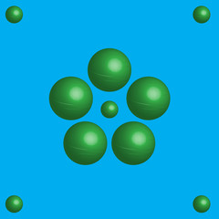 Blue tile with green balls
