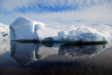oval iceberg with reflection
