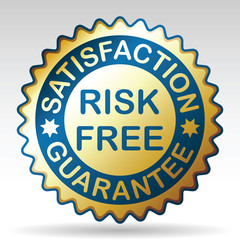 Risk-free guarantee label. Vector EPS 8.