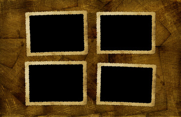 Vintage frames for photos on the abstract background