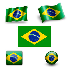 brazil flag icon set
