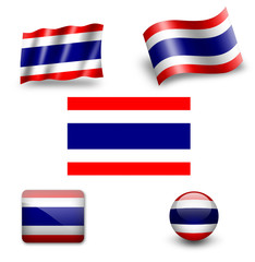 Obraz premium thailand flag icon set