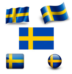 sweden falg icon set