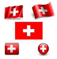 Fototapeta premium switzerland flag icon set