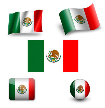 mexico flag icon set