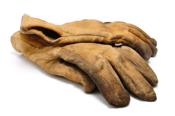 Old Dirty Leather Work Gloves