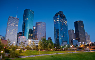Fototapeta na wymiar Downtown Houston w nocy