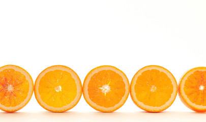Row of shining orange slices