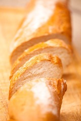 Piece of healthy and gourmet baguette