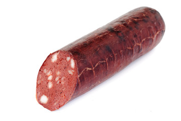 Meat  product. Sausage  isolation on  white  background
