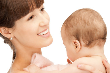 happy mother with adorable baby