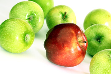 red and green apples