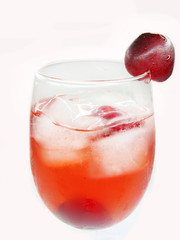 red cherry juice with ice