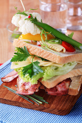 Bacon and cheese sandwich