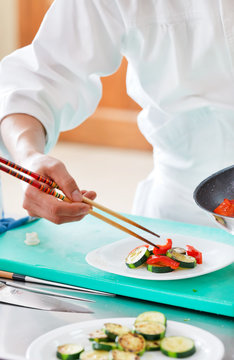 Chef preparing food