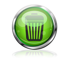 Boton futurista simbolo basura