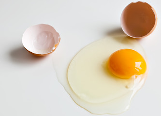 Broken raw egg