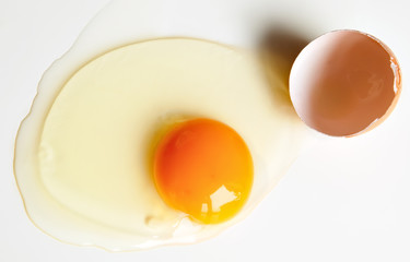 Broken raw egg